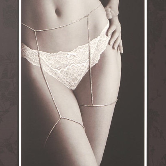 NWT VICTORIA'S SECRET Silver Rhinestone V-string Panty - Picture 10 of 12